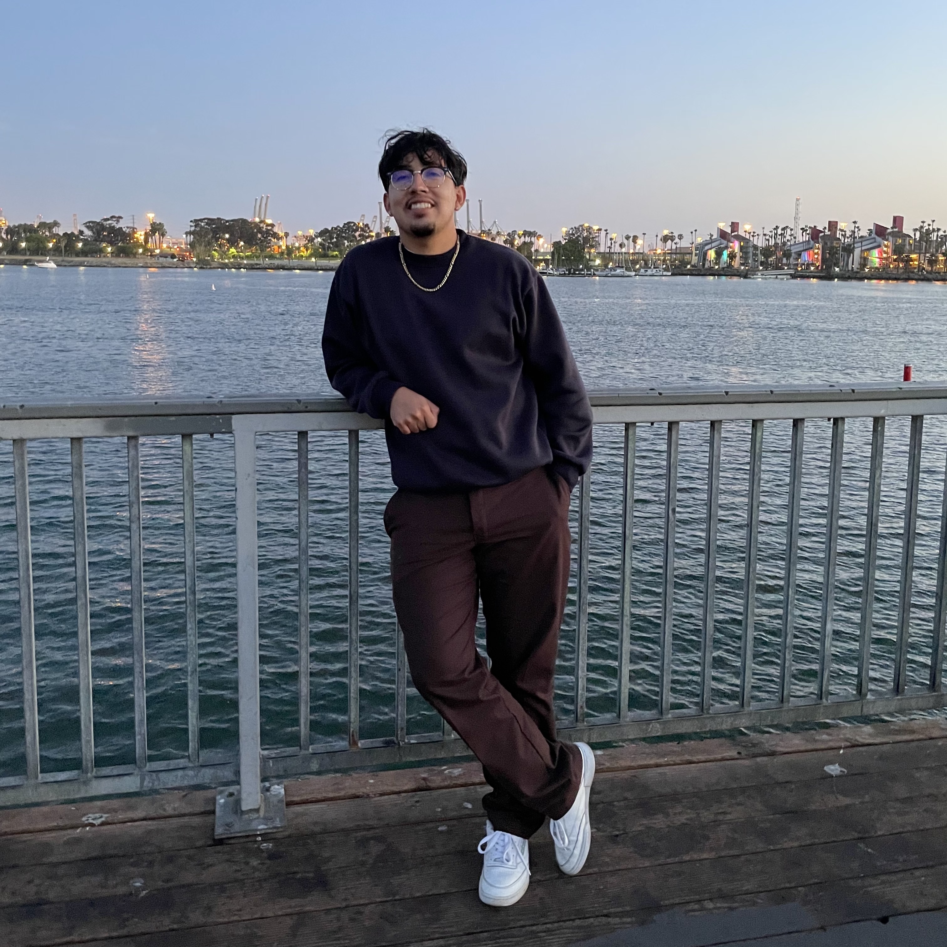 me, standing in front of a rail